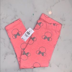 NWT Baby Gap Glitter Disney Minnie Pink Leggings